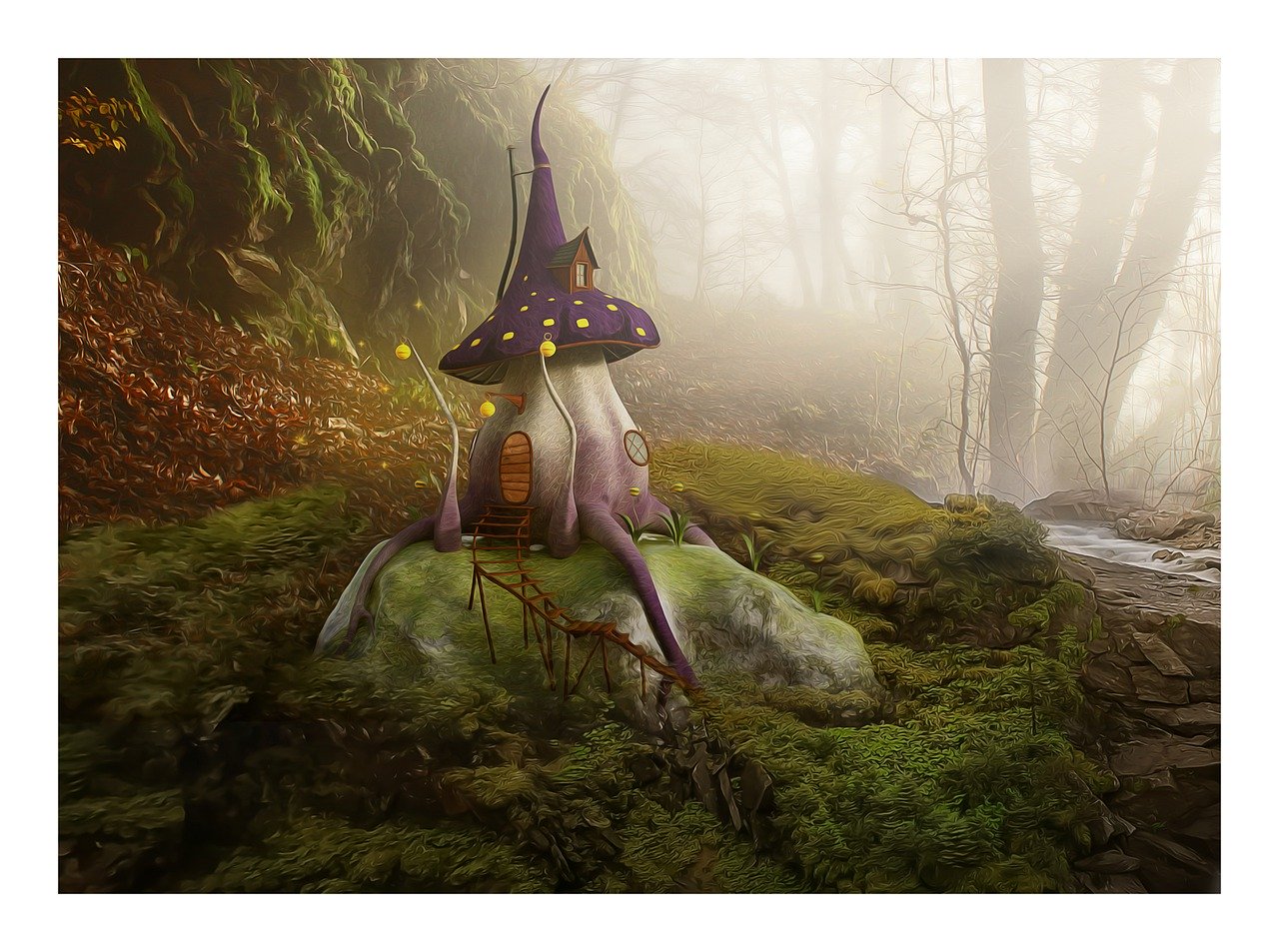 mushroom, magic, forest